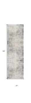 2' X 13' Navy Blue Distressed Striations Runner Rug