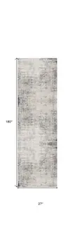 2' X 15' Navy Blue Distressed Striations Runner Rug