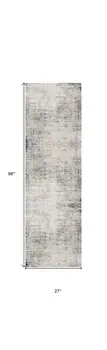 2' X 8' Navy Blue Distressed Striations Runner Rug