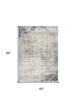 4' X 6' Navy Blue Distressed Striations Area Rug