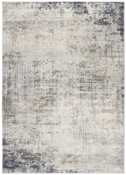 5' X 8' Navy Blue Distressed Striations Area Rug