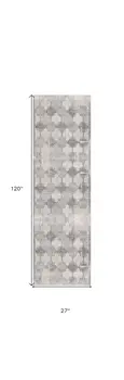 2' X 10' Gray Distressed Trellis Pattern Runner Rug