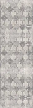 2' X 15' Gray Distressed Trellis Pattern Runner Rug