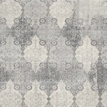 8' X 11' Gray Distressed Trellis Pattern Area Rug