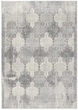 8' X 11' Gray Distressed Trellis Pattern Area Rug