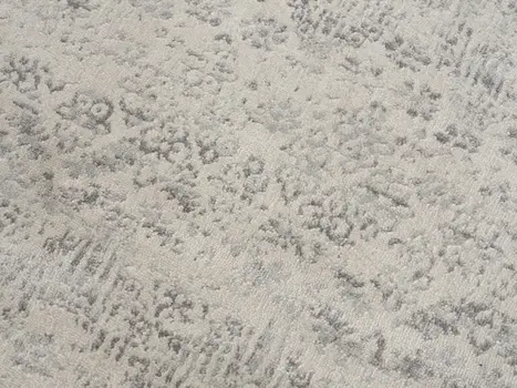 2' X 6' Ivory Distressed Ikat Pattern Area Rug