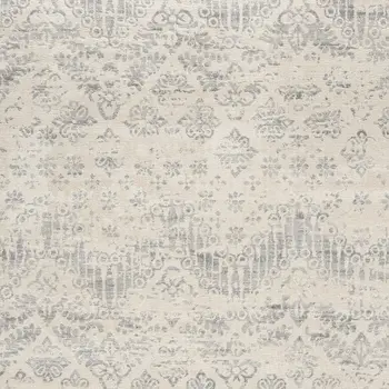 4' X 6' Ivory Distressed Ikat Pattern Area Rug