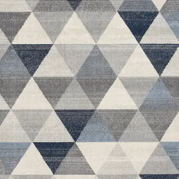 4' X 6' Navy Blue Geometric Diamond Area Rug