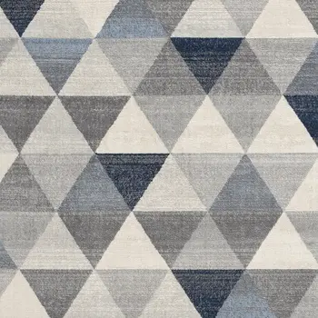 5' X 8' Navy Blue Geometric Diamond Area Rug