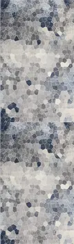 2' X 20' Navy Blue Cobblestone Pattern Runner Rug