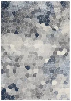 2' X 5' Navy Blue Cobblestone Pattern Area Rug