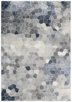 2' X 6' Navy Geometric Area Rug