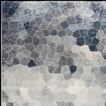 2' X 6' Navy Geometric Area Rug