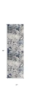 2' X 8' Navy Blue Cobblestone Pattern Runner Rug