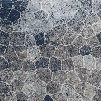 7' X 10' Navy Blue Cobblestone Pattern Area Rug