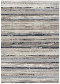 2' X 5' Blue Striped Area Rug