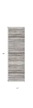 8' Blue Striped Runner Rug