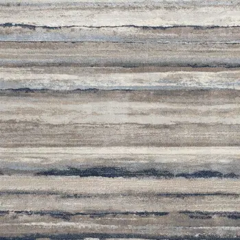 5' X 8' Blue And Beige Distressed Stripes Area Rug