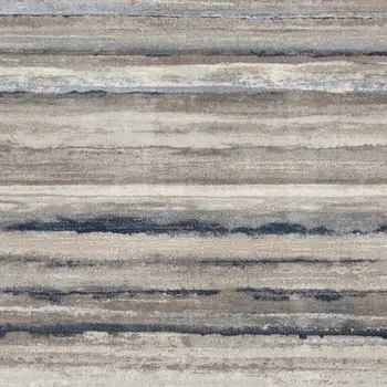 8' X 11' Blue And Beige Distressed Stripes Area Rug
