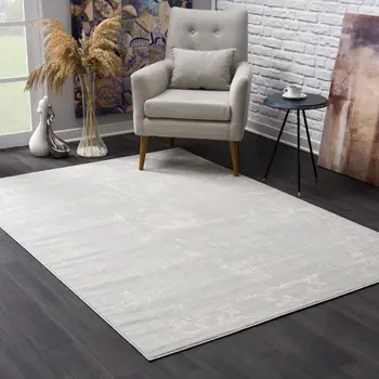 4' X 6' Modern Gray Distressed Area Rug