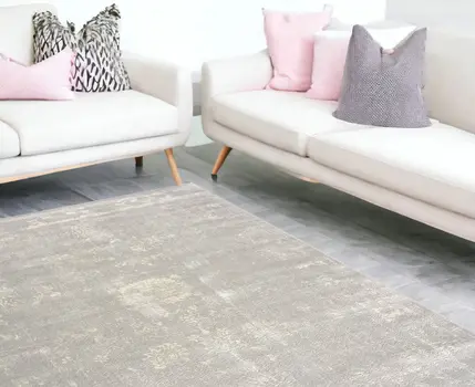 8' X 11' Modern Gray Distressed Area Rug