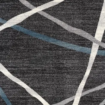 7' X 9' Distressed Black And Gray Abstract Area Rug
