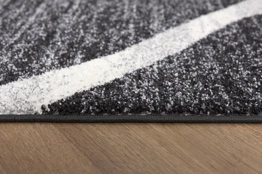 8' X 11' Distressed Black And Gray Abstract Area Rug