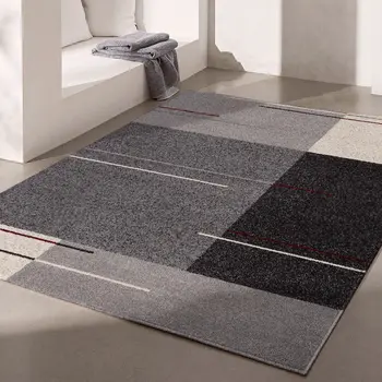 5' X 8' Gray Modern Geometric Area Rug