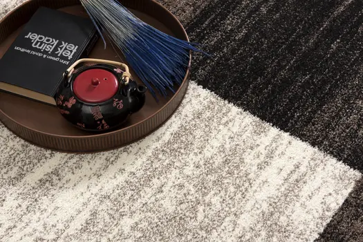 8' X 11' Brown And Beige Abstract Blocks Area Rug