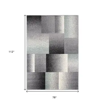7' X 9' Gray Modern Geometric Area Rug