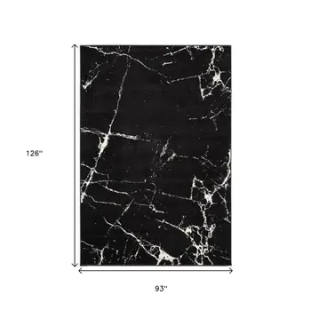 8' X 11' Black And White Abstract Breakage Area Rug