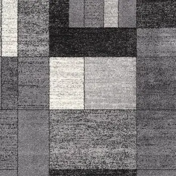 7' X 9' Gray Distressed Geometric Area Rug