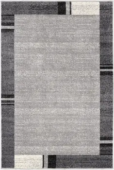 7' X 9' Gray Modern Bordered Area Rug