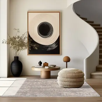 5' X 8' Grey Abstract Area Rug