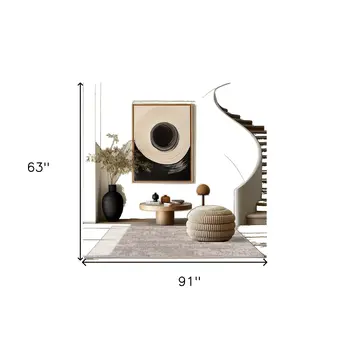 5' X 8' Grey Abstract Area Rug