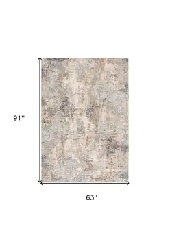 5' X 8' Beige And Ivory Abstract Area Rug