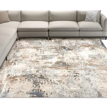 8' X 10' Beige Abstract Dhurrie Area Rug
