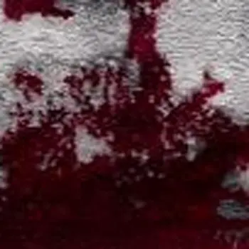 9' X 13' Red and Gray Modern Abstract Area Rug