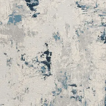 4' X 6' Blue Abstract Dhurrie Area Rug