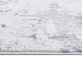 20' Blue Abstract Dhurrie Runner Rug