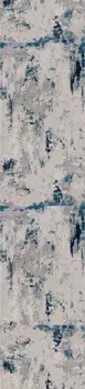 8' Blue Abstract Dhurrie Runner Rug