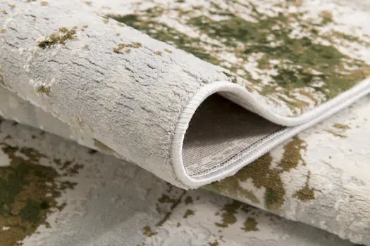 6' X 9' Green Abstract Dhurrie Area Rug
