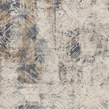 3' X 5' Beige Abstract Printed Area Rug