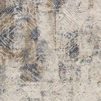 5' X 8' Ivory And Beige Abstract Diamonds Area Rug