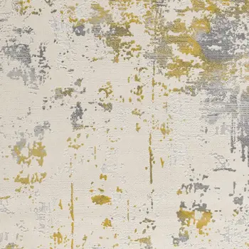 4' X 6' Gold Abstract Dhurrie Area Rug