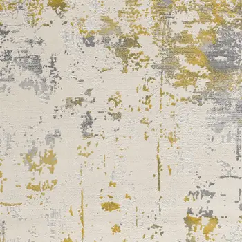 6' X 9' Gold Abstract Dhurrie Area Rug