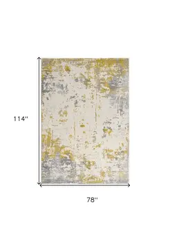 6' X 9' Gold Abstract Dhurrie Area Rug