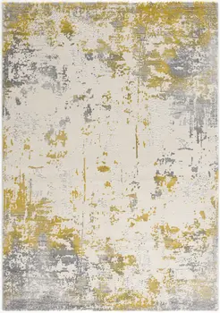6' X 9' Gold Abstract Dhurrie Area Rug