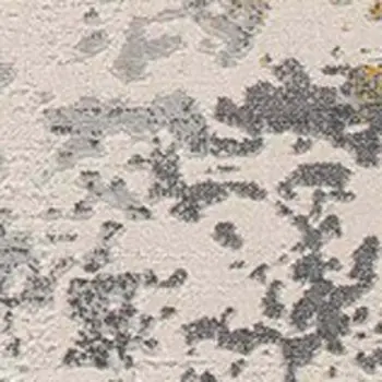 8' Gold Abstract Dhurrie Runner Rug