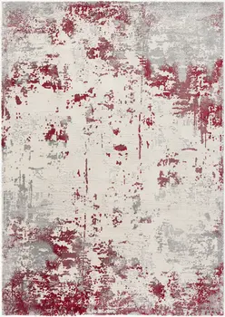 8' X 10' Red Abstract Dhurrie Area Rug